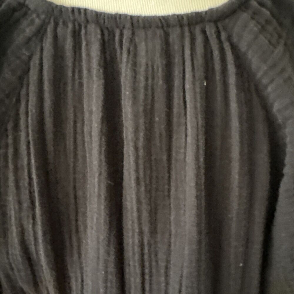 Old Navy Womens Boho Black Maxi Peasant Dress Sz L Dark Cottagecore Prairie - Picture 11 of 16